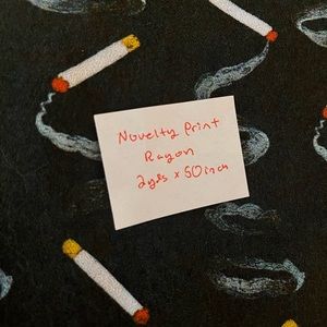 Vintage Novelty Print Rayon Fabric 2 yards